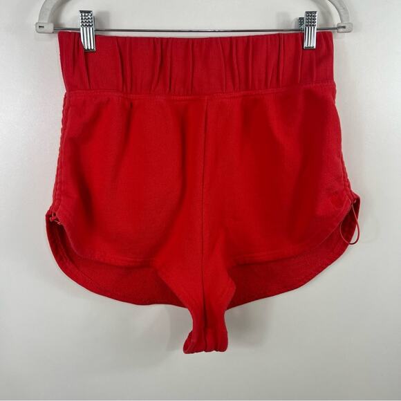 Free People Movement Off Sides Ruched Shorts in Grapefruit Red Size M Athletic - Picture 10 of 11